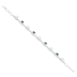 Sleek design freshwater pearl and topaz silver bracelet